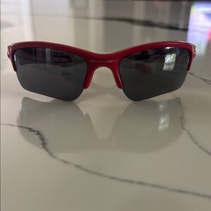 Oakley Red quarter Jacket youth Sunglasses with Black Lenses